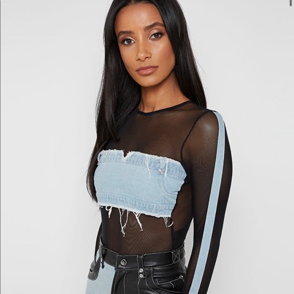Maniére De Voir DENIM  BODYSUIT